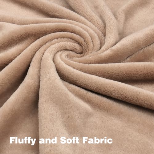 Onarway Dog Blanket Washable for Puppy: 4 Packs Dog Blankets 40”x28” - Fluffy Soft Small Throw for Cat Puppy Kitten Dogs - Fleece Pet Blankets for Bed Sofa Car and Indoor - Grey and Khaki - Image 5