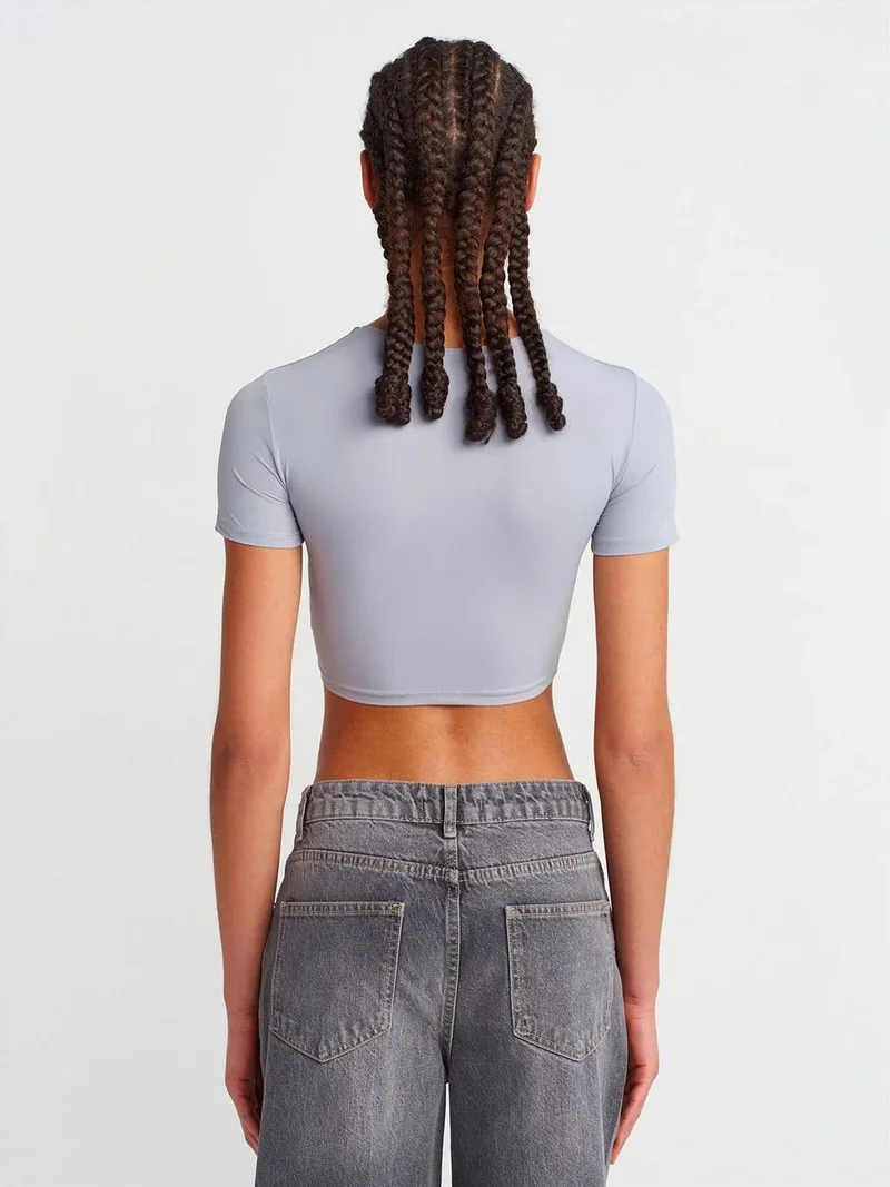 ديلفين Dilvin Women’s Slim Fit Crop T-Shirt