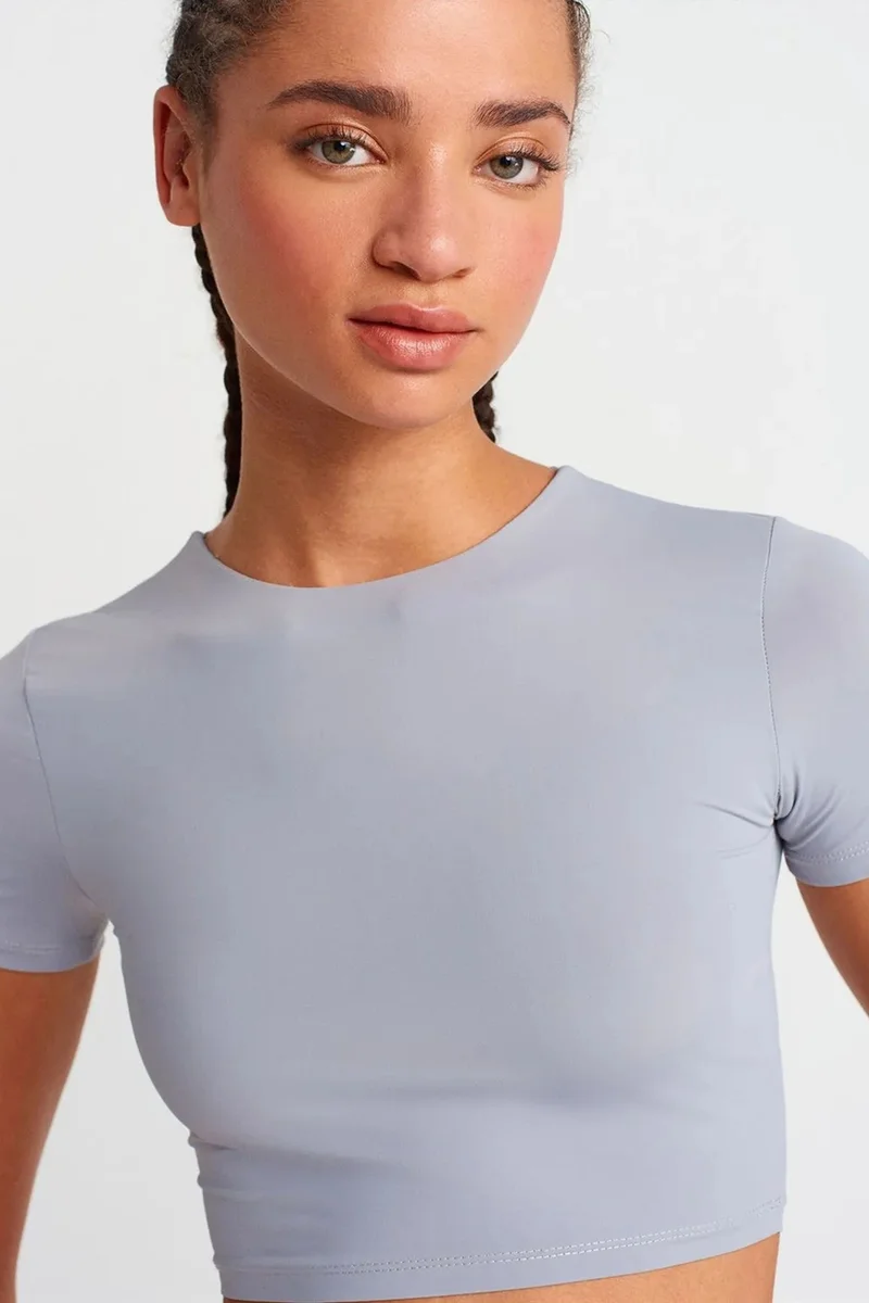 Dilvin Baby Blue DILVIN Women’s Slim Fit Crop T-Shirt for Women | Best Price UAE