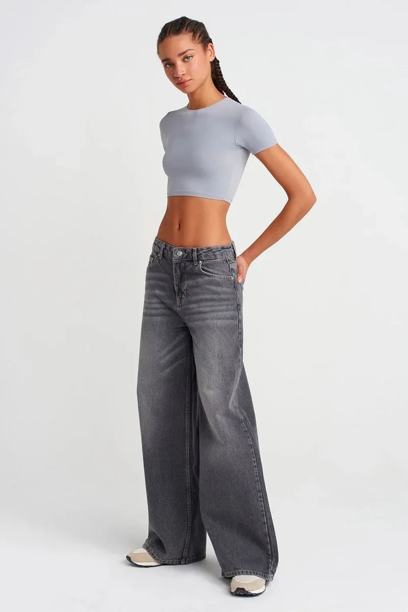 Dilvin Baby Blue DILVIN Women’s Slim Fit Crop T-Shirt for Women | Best Price UAE