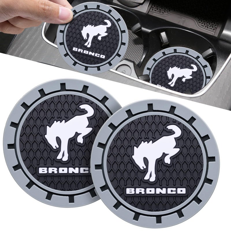 TACOMA Car Cup Holder Coaster for Ford Bronco Interior Accessories Recessed Silicone Cupholder Coaster 275in 2Pack - Image 3