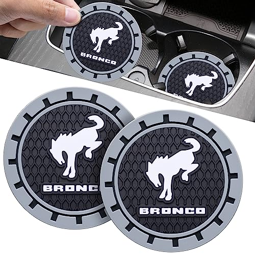 TACOMA Car Cup Holder Coaster for Ford Bronco Interior Accessories Recessed Silicone Cupholder Coaster 275in 2Pack - Image 1