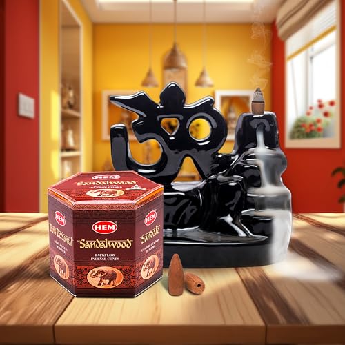 Hem Sandalwood Backflow Incense Cones – Brown Fragrance Cones for Positivity, Aura Cleansing, Relaxation, Stress Relief & Air Purification | Long-Lasting Aroma | Spiritual Gift Set – Pack of 40 Cones - Image 4