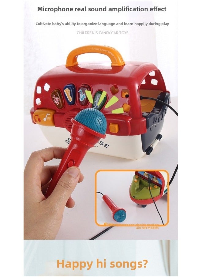 Children's Fun Cartoon Electric Voice-controlled Pet Kitchen Tableware Suit Gift Box Play House Toys Wholesale-Color:G2107589 Rotating Slippery Music (electric Dog)  - Image 4