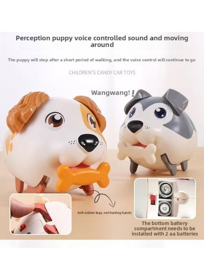 Children's Fun Cartoon Electric Voice-controlled Pet Kitchen Tableware Suit Gift Box Play House Toys Wholesale-Color:G2107589 Rotating Slippery Music (electric Dog)  - Image 3