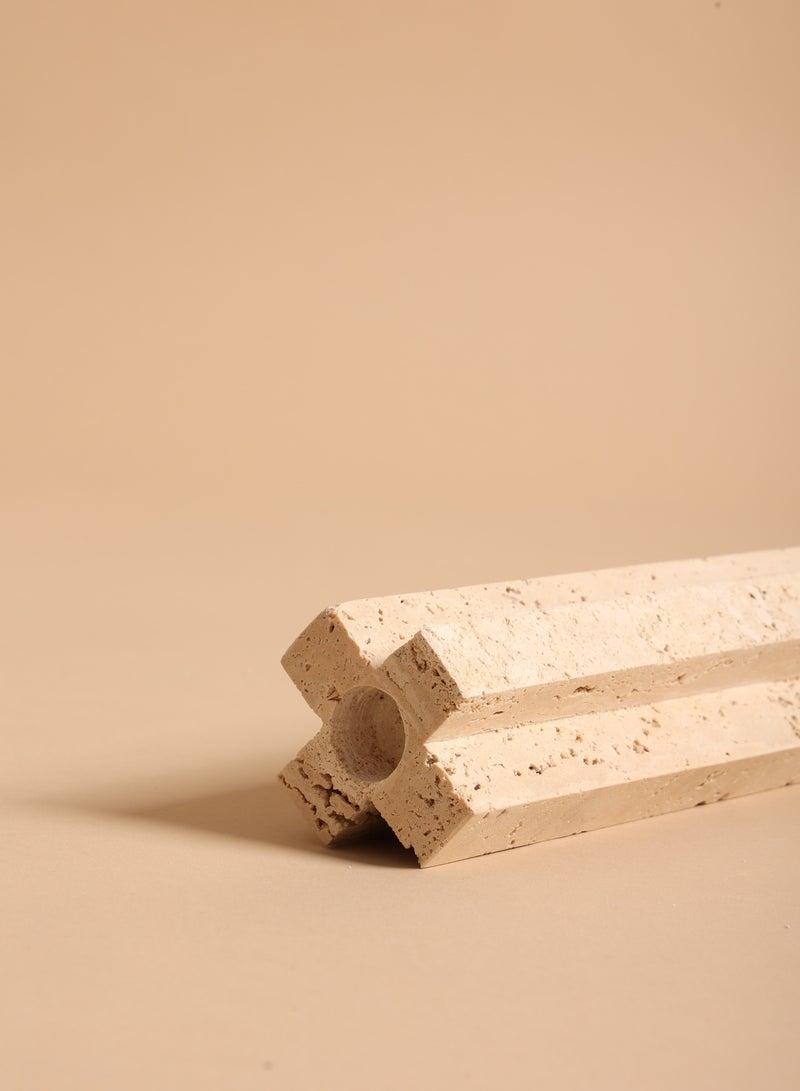 touche déco Tall Travertine Candle Holder  - Image 5