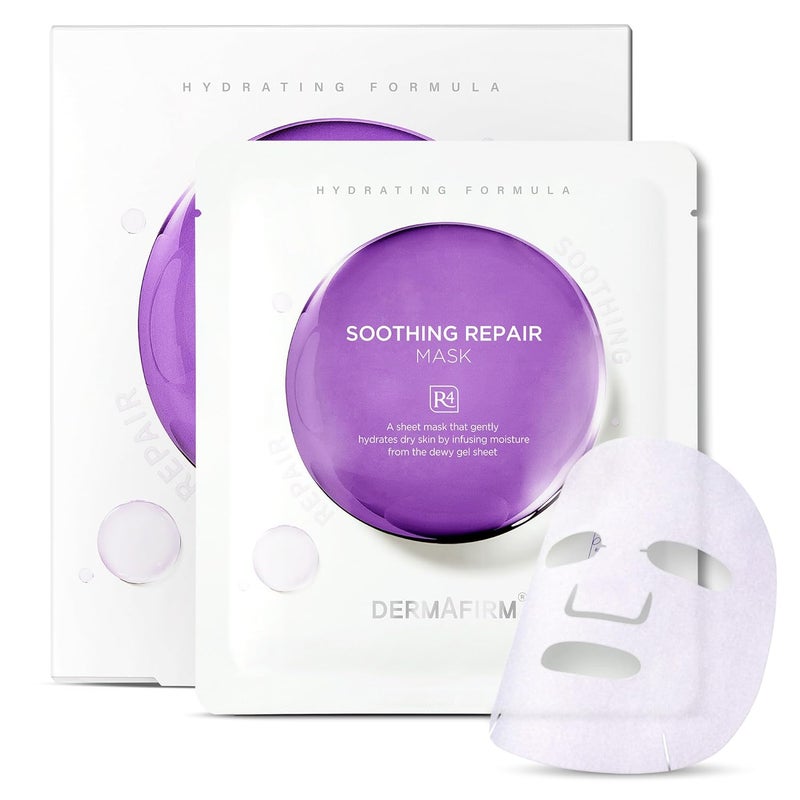 Soothing Repair Face Mask Sheets R4  Hydrating Essence LeaveOn Korean Facial Mask with Eucalyptus Peptide and Collagen  Gentle on All Skin Types No Animal Trials No Paraben 5 EA 1 oz