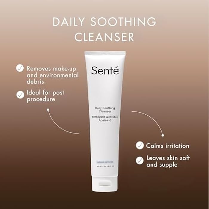 Sente Daily Soothing Facial Cleanser For Dry and Sensitive Skin - Gently Removes Oil, Impurities and Makeup - with Vitamin E - 5.5 Fl Oz - Image 2