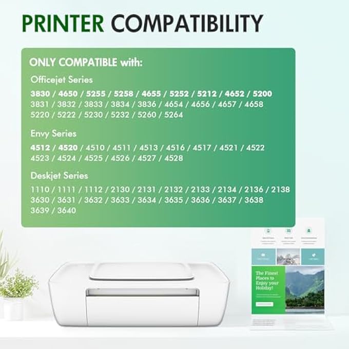 63XL 63 BLACK INK CARTRIDGE COMBO PACK REPLACEMENT FOR HP 63 XL INK REMANUFACTURED FOR HP ENVY 4520 4512 4510 OFFICEJET 3830 4650 5255 5258 5200 4655 DESKJET 1112 2130 3630 PRINTER 2-PACK - Image 3