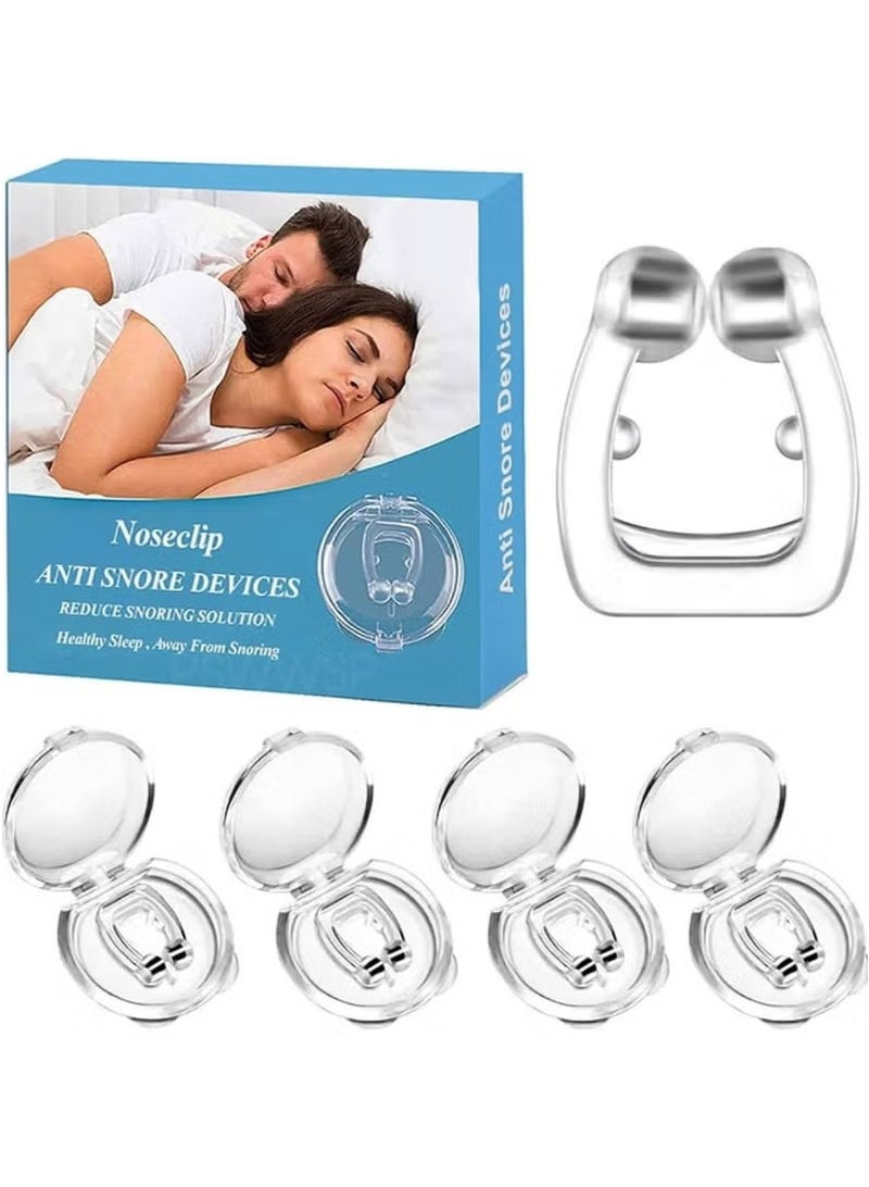 Anti Snoring Devices - Silicone Magnetic Anti Snore Stopper Nose Clip Help Breathe Right and Stop Snoring Devices That Work for Men & Women Snoring Solution-Comfortable Nasal to Relieve Snore (4 PCS) - Image 1