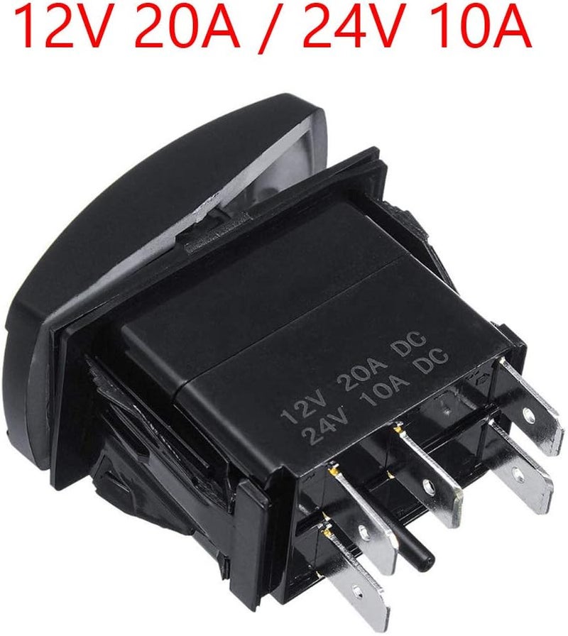 إي سابورت Car Blue LED Driving Light Rocker Toggle Switch ON Off 12V 20A, 24V 10A - Image 2