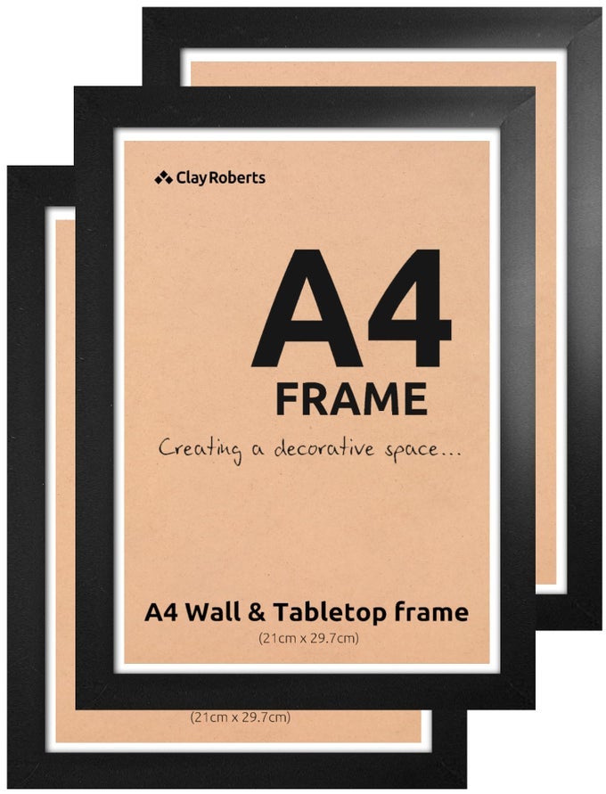 A4 PHOTO FRAME BLACK PACK OF 3 PICTURE FRAME CERTIFICATE ART PRINT POSTER 21CM X 297CM BLACK FRAMES A4 PHOTO COLLAGE GALLERY DISPLAY
