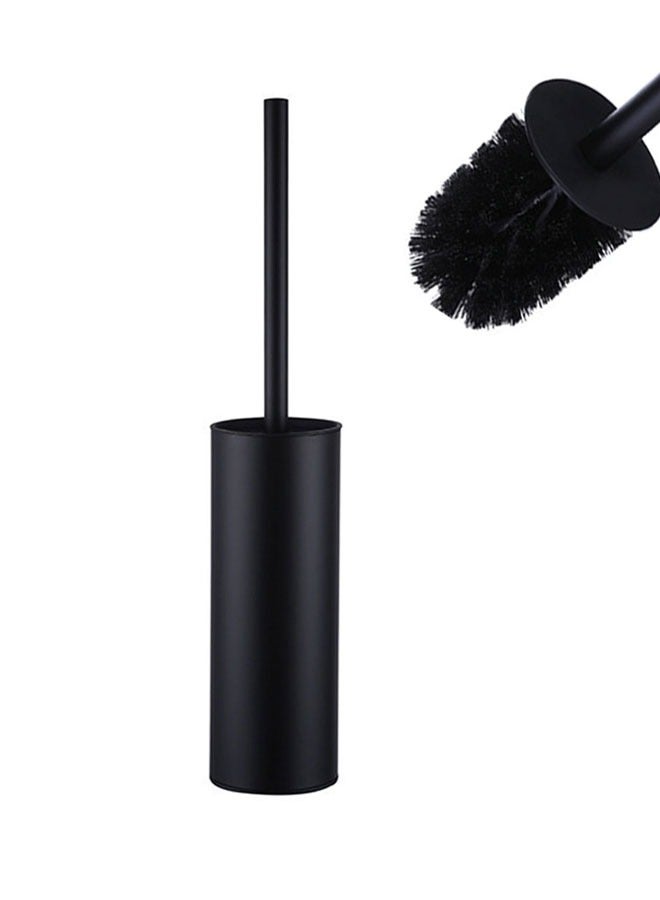 HAWAWA Toilet Brush and Holder Set Stainless Steel, Toilet Bowl Brush for Bathroom with Long Handle,  Toilet Cleaner Brush with Durable Scrubbing Bristles, Splash-Proof (Matte Black) - Image 1