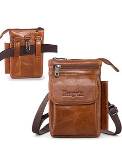 Hengwin Cross Body Bag Genuine Leather Shoulder Bag Cell Phone Purse Belt Clip Holster Pouch Case
