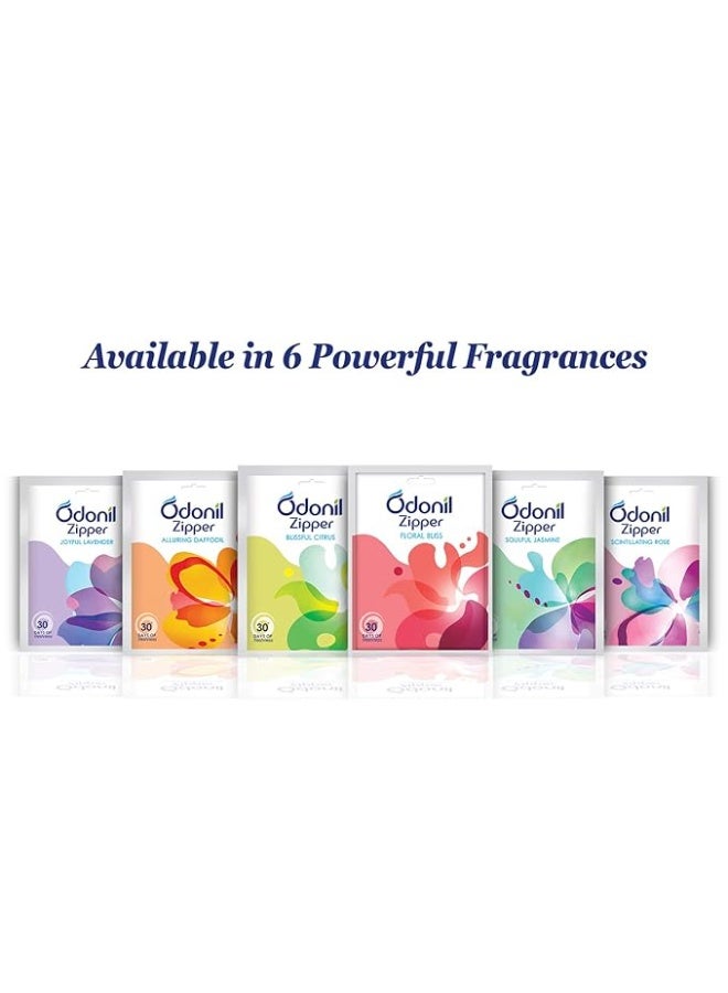 Odonil Bathroom Air Freshener Zipper Mix - 50g (10gx5) | Assorted Pack | Instant & Long Lasting Fragrance | Lasts upto 30 days | Germ Protection | Air Freshener for Bathroom, Toilet, Home & Office - Image 4