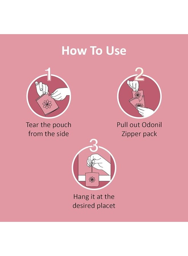 Odonil Bathroom Air Freshener Zipper Mix - 50g (10gx5) | Assorted Pack | Instant & Long Lasting Fragrance | Lasts upto 30 days | Germ Protection | Air Freshener for Bathroom, Toilet, Home & Office - Image 3
