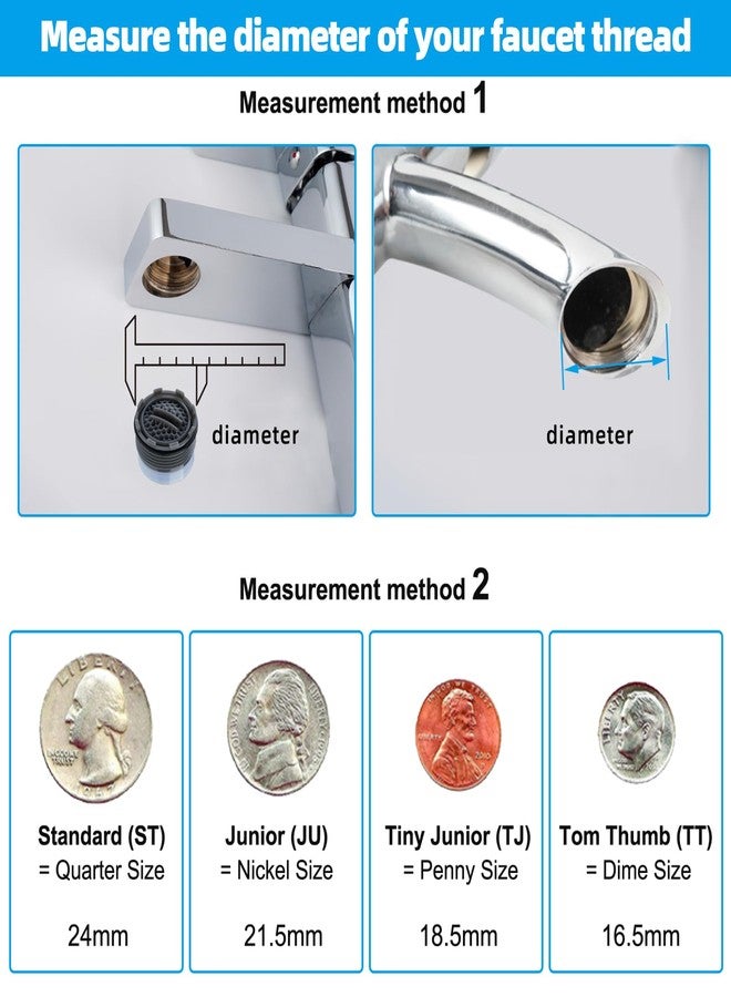 Hibbent 12 Pcs Faucet Aerator with 6 Pcs Faucet Aerator Key Removal Wrench Tool, Aerators Replacement Inserts for Sink M16.5 18.5 21.5 24 mm Tap Aerators Flow Restrictor - Image 4