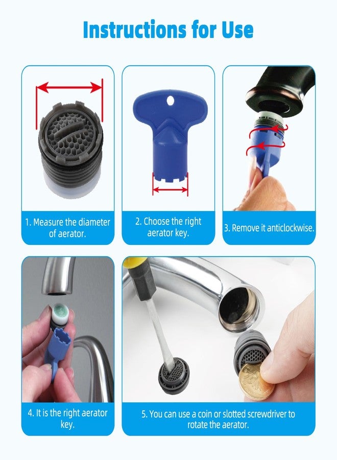 Hibbent 12 Pcs Faucet Aerator with 6 Pcs Faucet Aerator Key Removal Wrench Tool, Aerators Replacement Inserts for Sink M16.5 18.5 21.5 24 mm Tap Aerators Flow Restrictor - Image 5