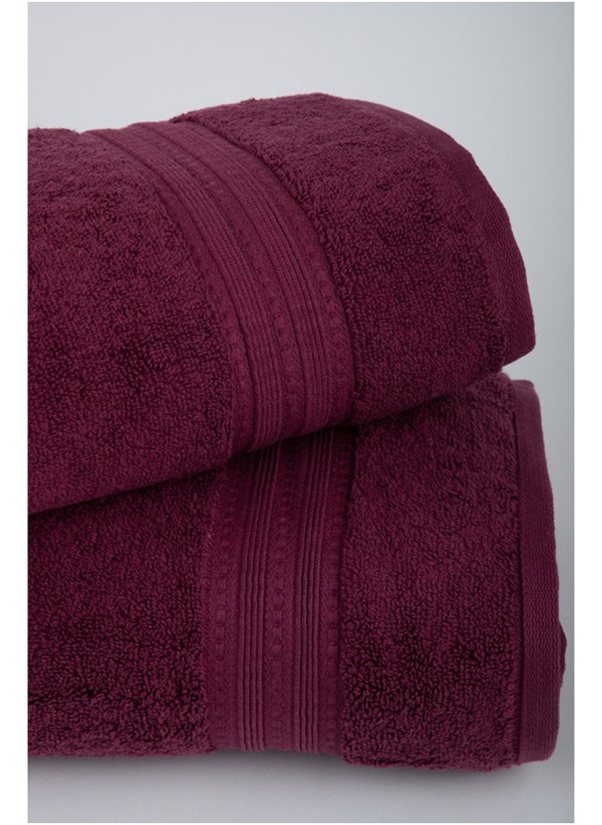 White Rose Majesty - 700 GSM - 100% Cotton Terry -2 Bath Towel 70x140 cm-Premium Touch-Quick Dry - Super Absorbent-Purple  - Image 5
