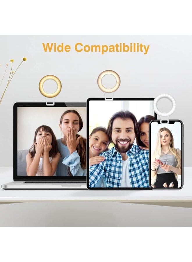 Clip on Ring Light, Rechargeable 60 LED Selfie Ring Light for Phone, Laptop, Tablet - Image 4