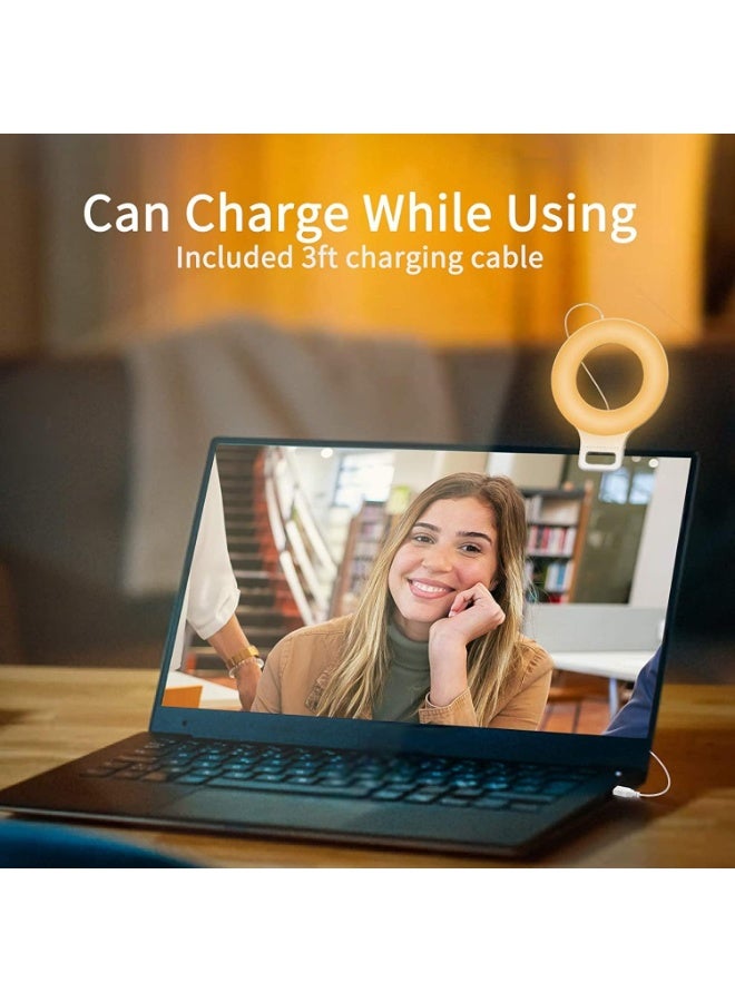 Clip on Ring Light, Rechargeable 60 LED Selfie Ring Light for Phone, Laptop, Tablet - Image 3