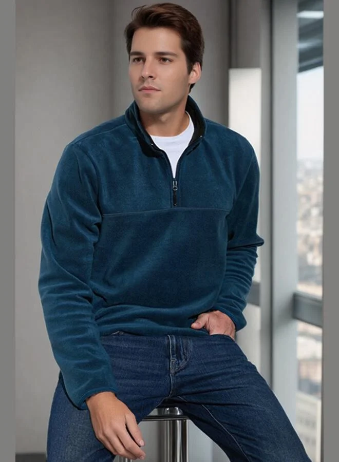 Buratti  Buratti Slim Fit Anti-Pilling Non-Flapping Batwing Collar Cold-Resistant Brushed Fleece Men's POLAR 5906001 for Men | Best Price UAE