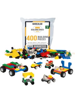 400 Piece Wheels And Axles Sets Lego Compatible Building Bricks Car Parts And Pieces Kit Car Building Set With Wheels Axles & Windshields And Bonus Bricks
