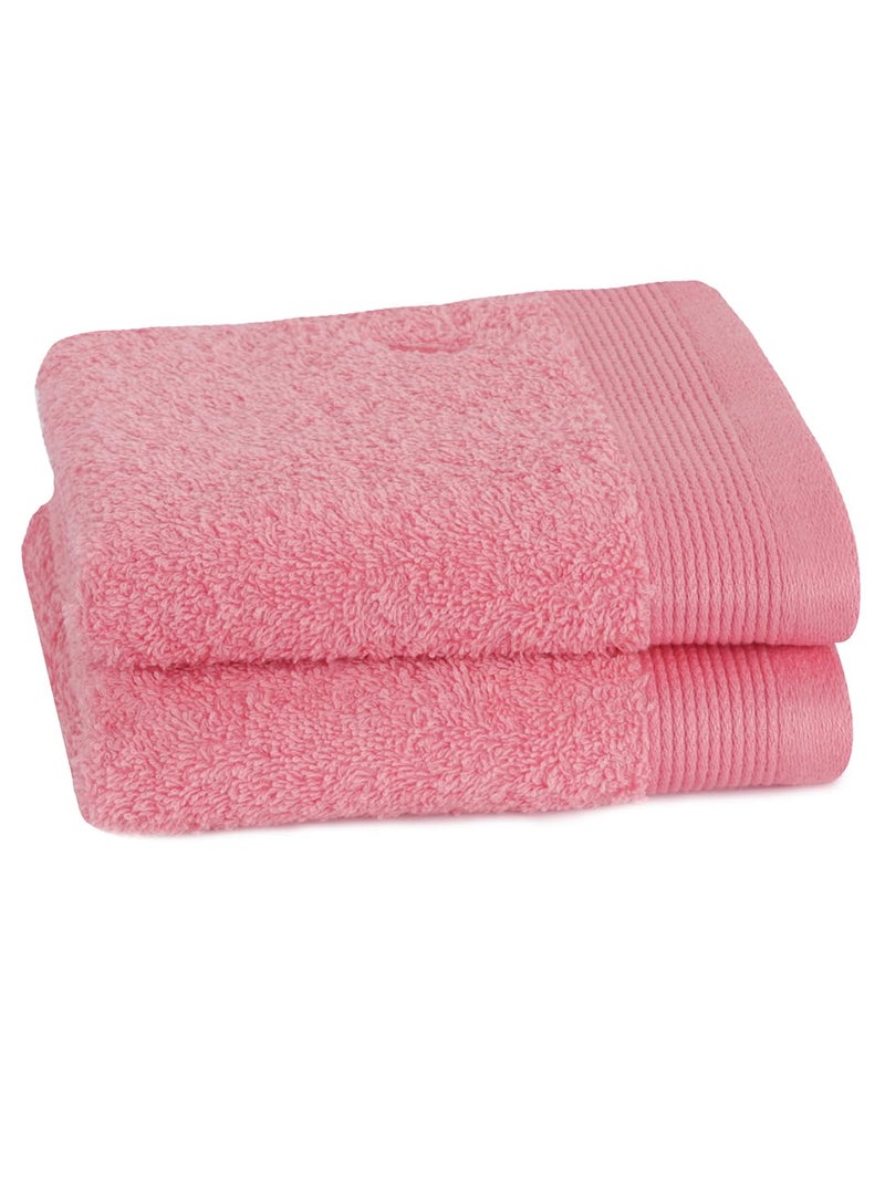 maspar 100% Cotton Embedded Stripe Hand Towel, Set of 2, 40 x 70 cm, Pink - Image 2