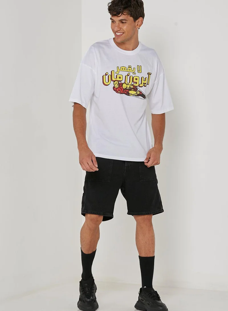 Urban Haul Iron Man Oversized Crew Neck T-Shirt