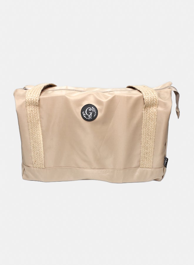 Glitter Women Bag with Cross Hand - Beige - Image 2
