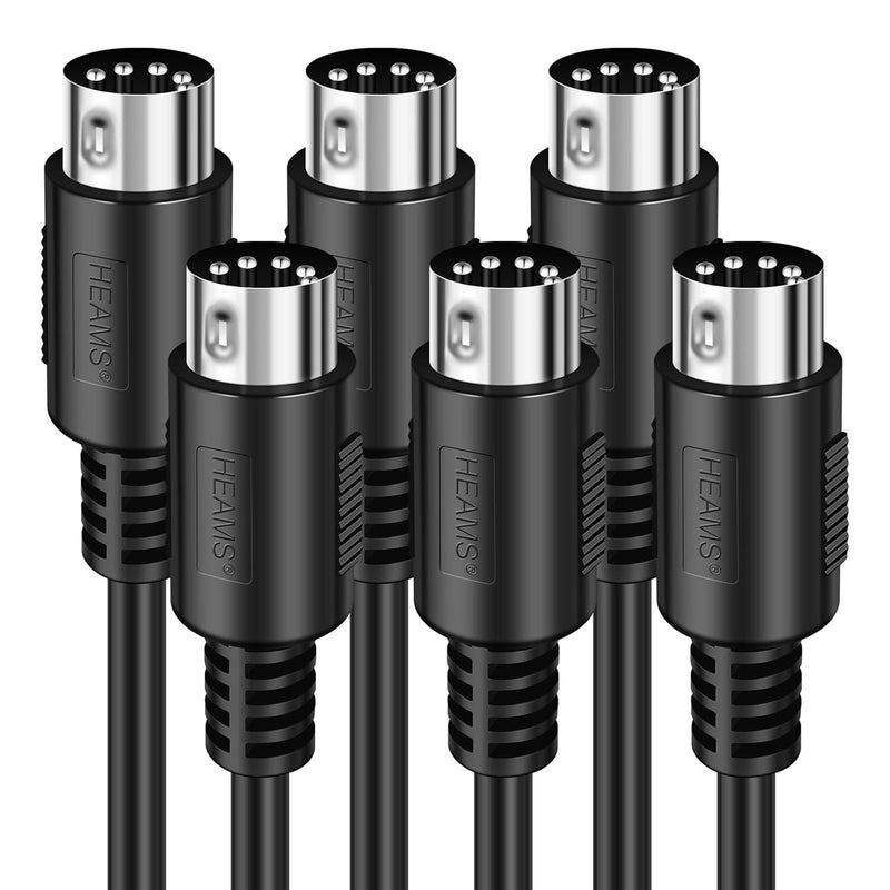 Heams 3 Pack Premium 6FT MIDI Cable, Stable & Fast Transmission and Long-Lasting MIDI Cables, Male to Male 5-Pin MIDI Cable for MIDI Keyboard, Electronic Piano, Electronic Drum - Image 1