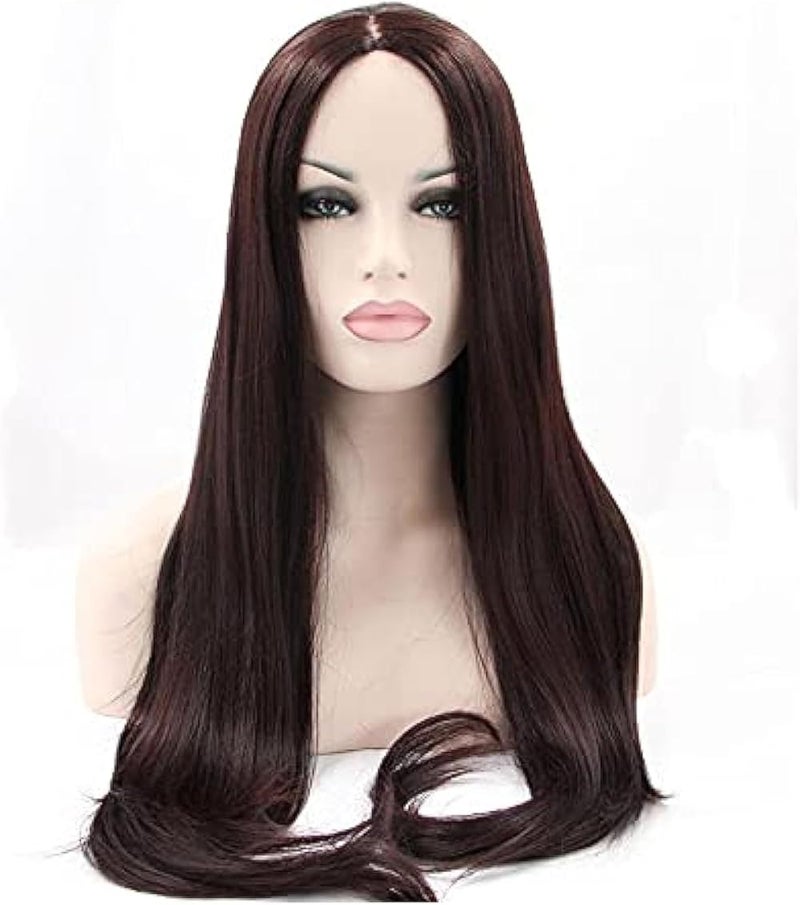 باروكة شعر صناعي سوداء من ECIF بواجهة أمامية من الدانتيل