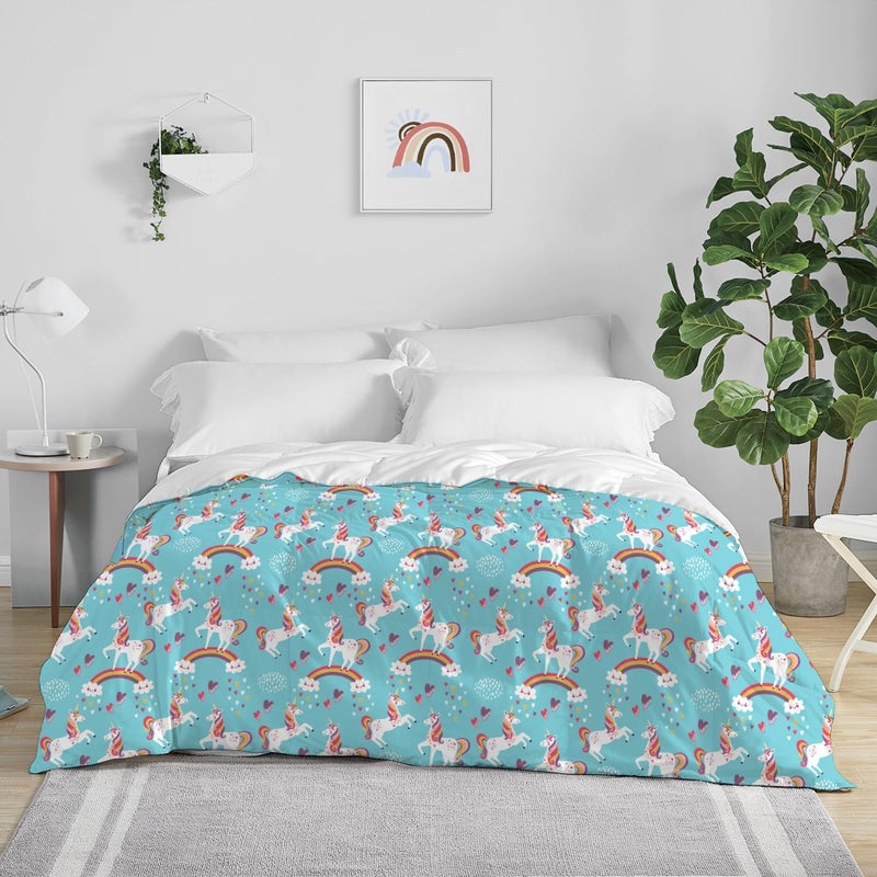 SPXTEX Blanket for Kids - Soft Breathable Childrens Bedding Chic Unicorn Blanket for Kids, Air Conditioning Blanket Lunch Break Blankets for Kids (Unicorn, 47.3 x 59 inches) - Image 3