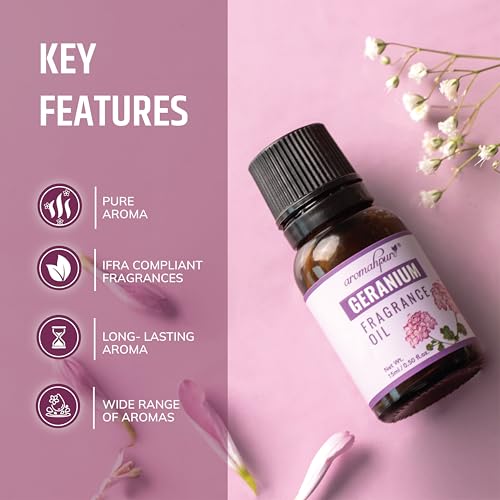 Aromahpure Fragrance Oil | 15 ml | Geranium Aroma Oil for Home Fragrance | Best for Aromatherapy | Helps in Meditation | Used in Diffusers, Candles, Air Fresheners, Soaps, IFRA Certified - Image 3