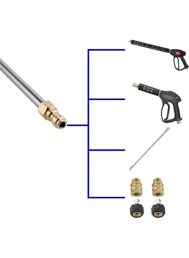 M MINGLE Stainless Steel Pressure Washer Gutter Cleaner Attachment, Angled Extension Wand For Gutter Cleaning, 5 Nozzle Tips, 1/4 Inch Quick Connect, 13 Inch  - Image 4
