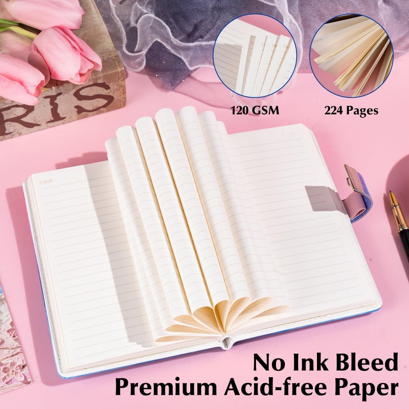 CAGIE Diary with Lock for Women Lockable Secret Girls Journal with Gifts Box,224 Pages Thick Locked Diary,Contrast Color Design Locking Notebook,5.9 x 7.9 Inch, Moose - Image 4