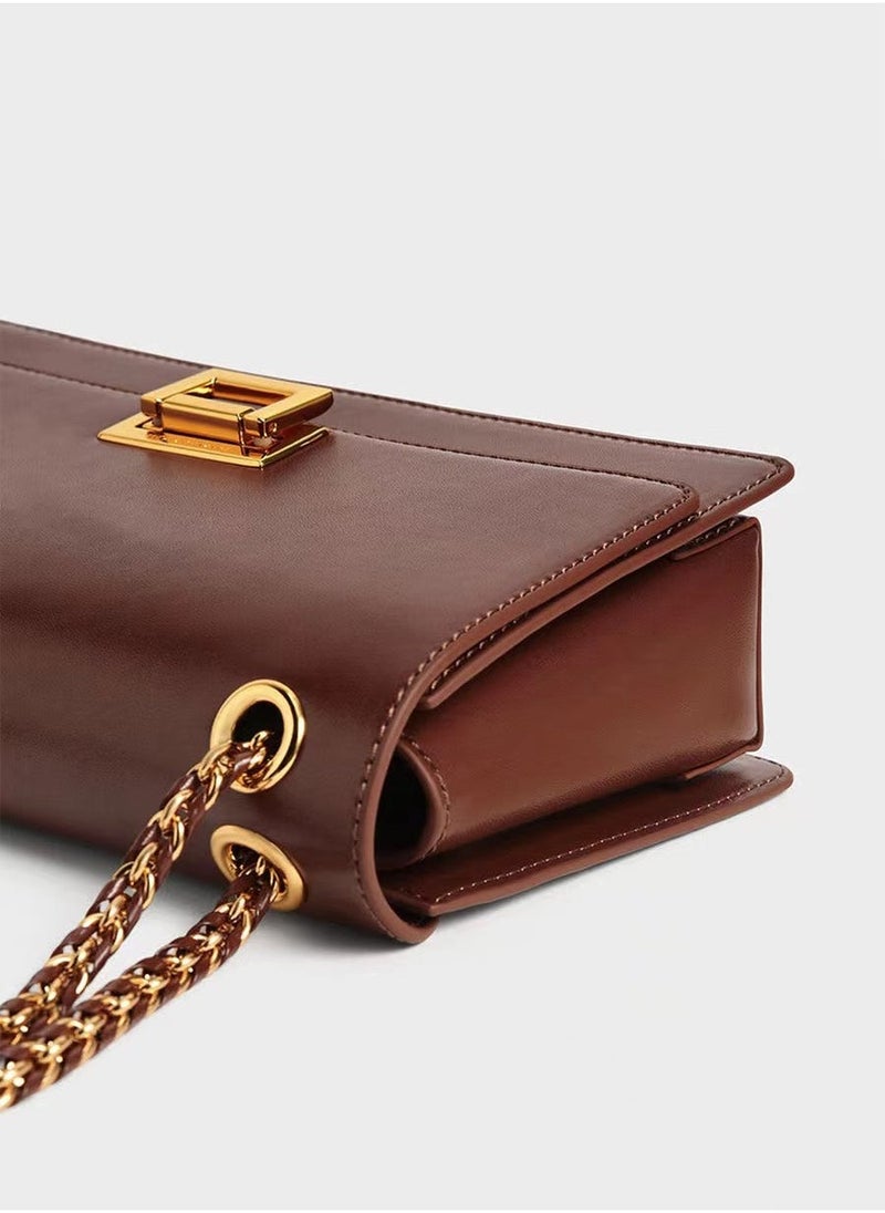 Charles & Keith Charles & Keith Chain Small Square Bag Shoulder Bag Crossbody Bag  - Image 3