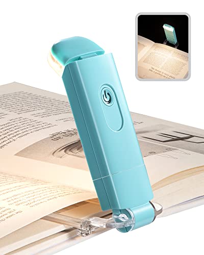 DEWENWILS USB Rechargeable Book Light for Reading in Bed, LED Book Reading Lights with Clip, Perfect for Bookworms, Kids, Warm White, Brightness Adjustable (Blue) - Image 1