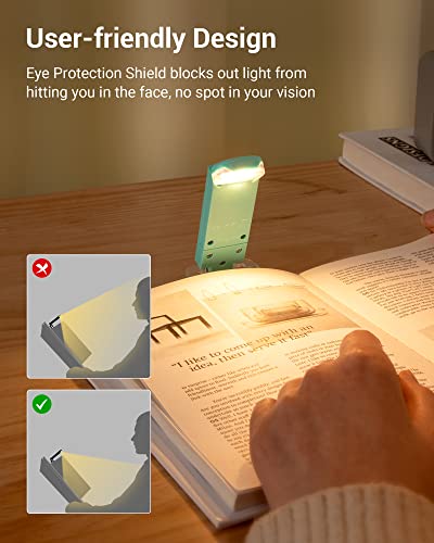 DEWENWILS USB Rechargeable Book Light for Reading in Bed, LED Book Reading Lights with Clip, Perfect for Bookworms, Kids, Warm White, Brightness Adjustable (Blue) - Image 5
