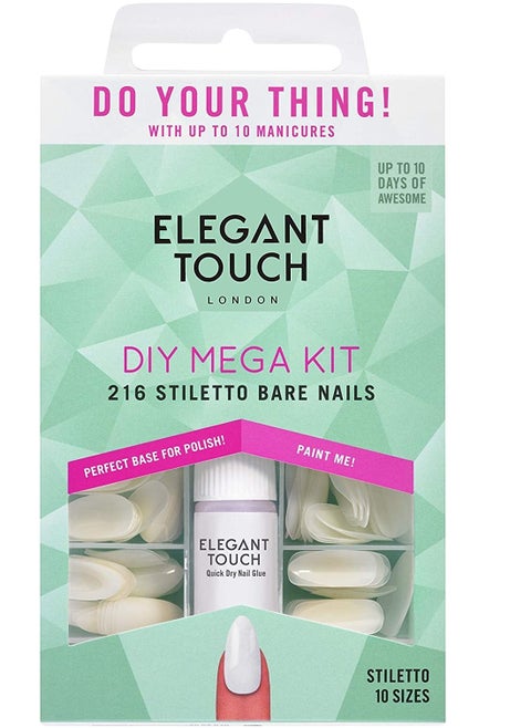 Stylish color nails easy to apply with glue