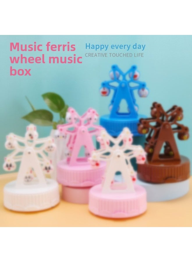 Happy Ferris Wheel Cartoon Music Box Rotating Music Box Decorative Boutique Children's Birthday Cake Ornaments Small Gifts-Color:Bear.  - Image 2