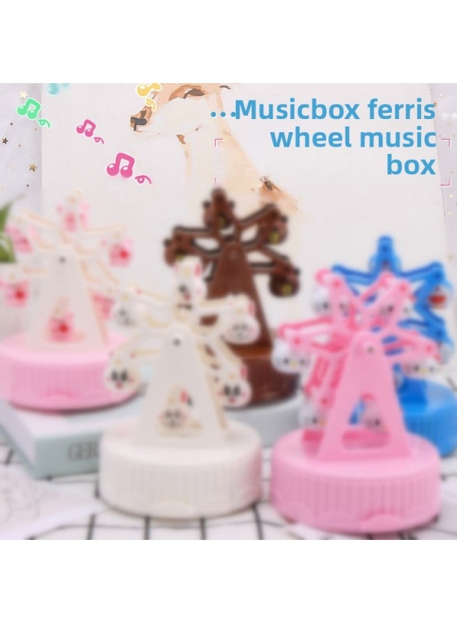 Happy Ferris Wheel Cartoon Music Box Rotating Music Box Decorative Boutique Children's Birthday Cake Ornaments Small Gifts-Color:Bear.  - Image 3