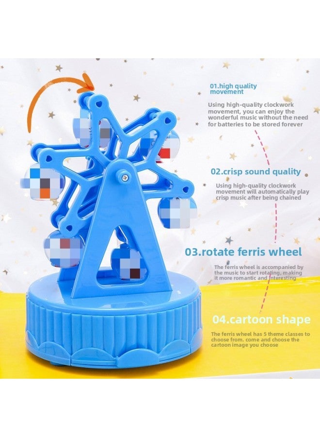 Happy Ferris Wheel Cartoon Music Box Rotating Music Box Decorative Boutique Children's Birthday Cake Ornaments Small Gifts-Color:Bear.  - Image 5