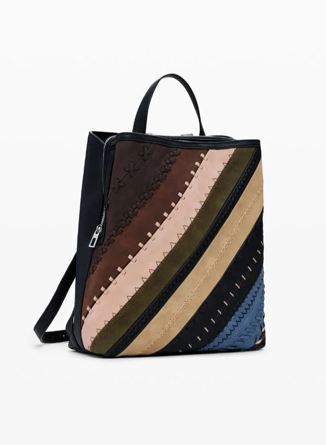 DESIGUAL Multicolour Medium faux leather effect backpack with stitching for Women | Best Price UAE