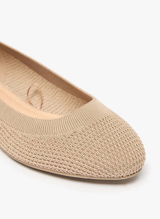 Celeste Women's Textured Slip-On Round Toe Ballerina Shoes