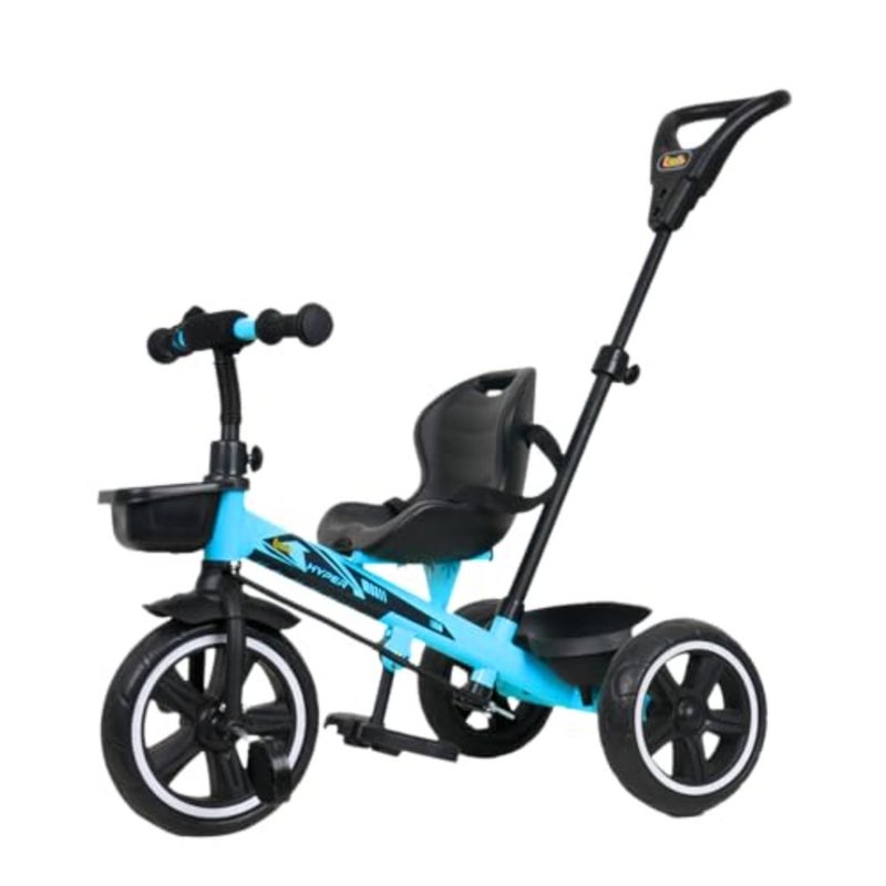 tricycle for outdoor use, steel frame, ICE-Blue, parental control and seat belt included - Image 1