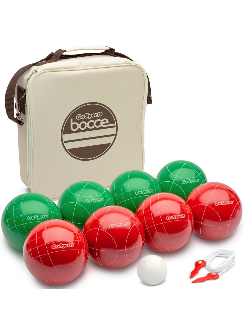 GoSports GoSports 100 mm Regulation Bocce Set with 8 Balls Pallino Case and Measuring Rope  Premium Official Size Set  - Image 1