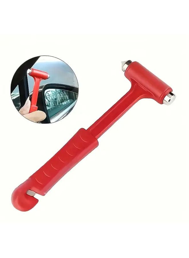 Red Car Safety Hammer Metal Window Breaker Emergency Escape Tool 1pc - Image 2