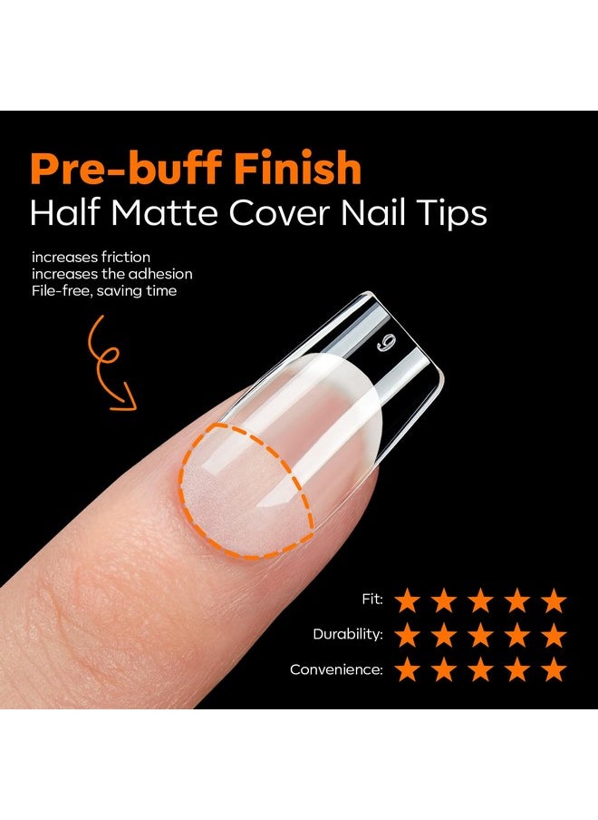 modelones modelones Short Square Nail Tips, Pre-shaped Gel x Nail Tips Full Cover Fake Nails Acrylic Nail Tips Nail Extension Press on Nails Gel x Nail Kit 216PCS 12Sizes  - Image 5