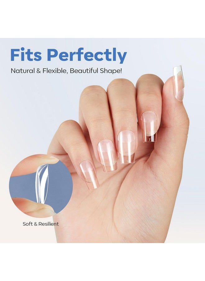 modelones modelones Short Square Nail Tips, Pre-shaped Gel x Nail Tips Full Cover Fake Nails Acrylic Nail Tips Nail Extension Press on Nails Gel x Nail Kit 216PCS 12Sizes  - Image 4